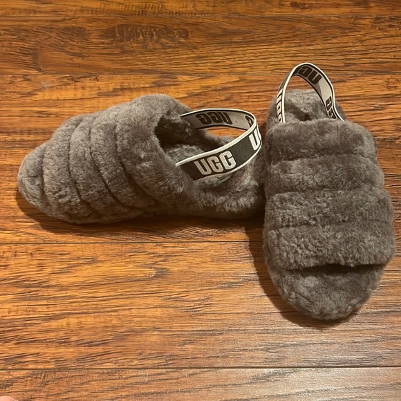 UGG Shoes - Grey UGG Slippers- Fluff Yeah Slippers